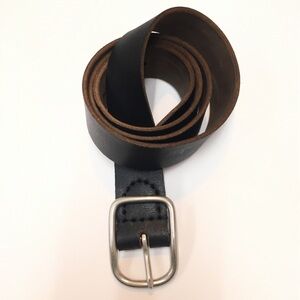 Billykirk Men's Dark Brown Leather Belt Size 38 Silver Buckle